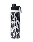 Moo & Bloom Stainless Steel Water Bottle In Black Leopard Print