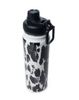 Moo & Bloom Stainless Steel Water Bottle In Black Leopard Print