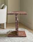 Shad Red Marble Accent Table