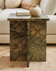 Issa Butterscotch Marble Accent Table