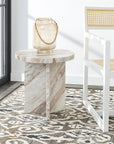 Rea Butterscotch Marble Accent Table