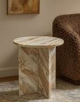 Roscoe Butterscotch Marble Accent Table