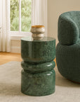 Troye Green Marble Accent Table