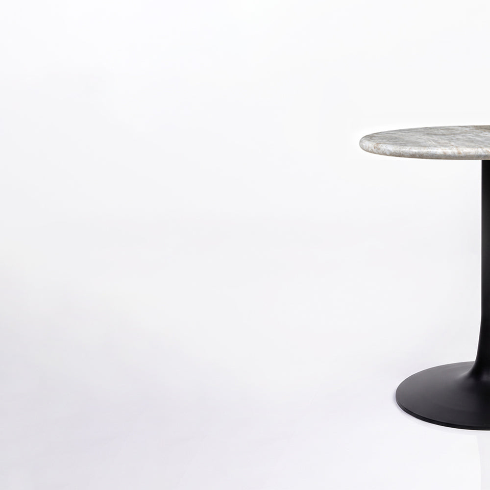 Elowen Sawar Marble Restaurant, Cafe & Bistro Table with Metal Legs - Small