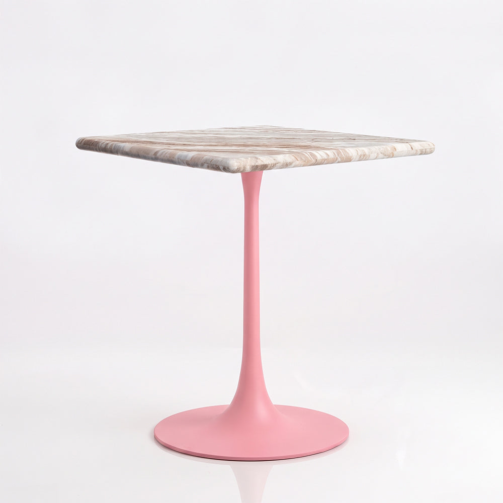 Alaric Sawar Marble Restaurant, Cafe & Bistro Table with Metal Legs - Small