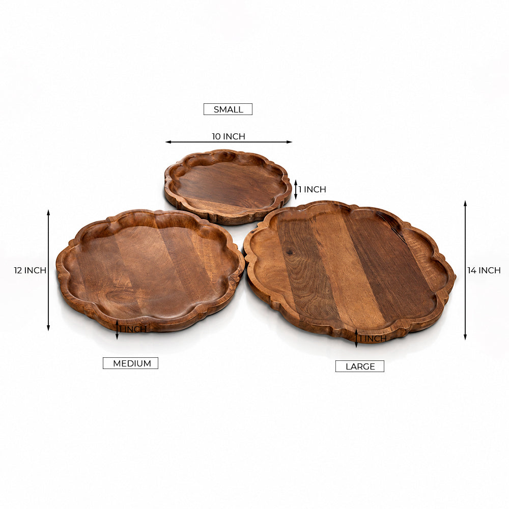 Grove Mango Wood Plate Set of 3