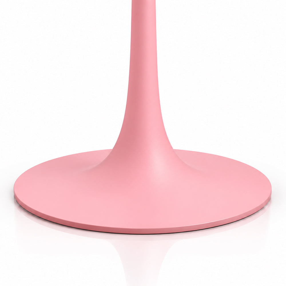 Leander White Banswara Marble Restaurant, Cafe & Bistro Table with Metal Legs - Large
