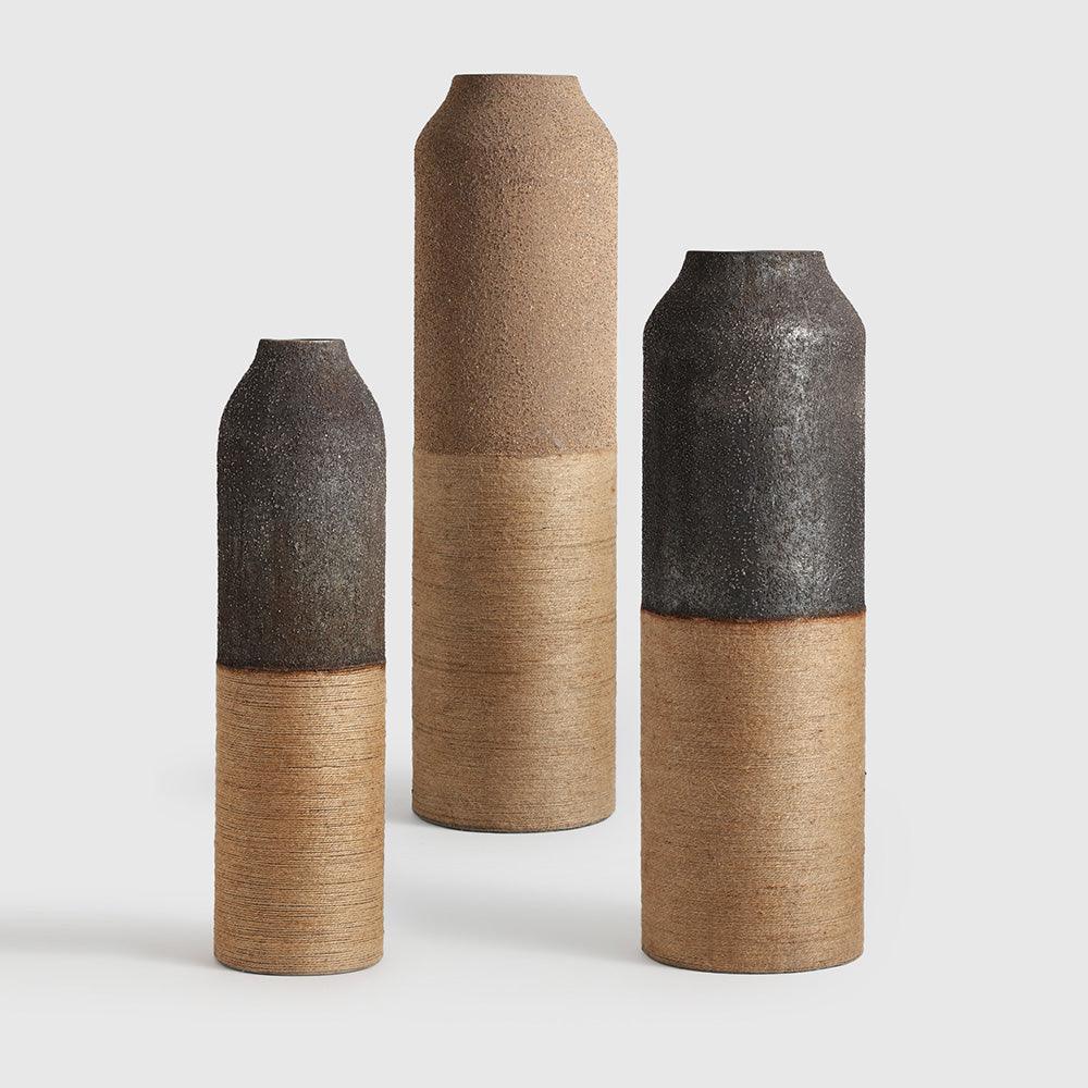 Tesha Jute Vase- Iron - Set Of 3