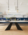 Bootsy Marbel 8 Seater Dining Table with Iron - Black