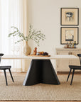 Chrome Marbel 8 Seater Dining Table with Iron - Black
