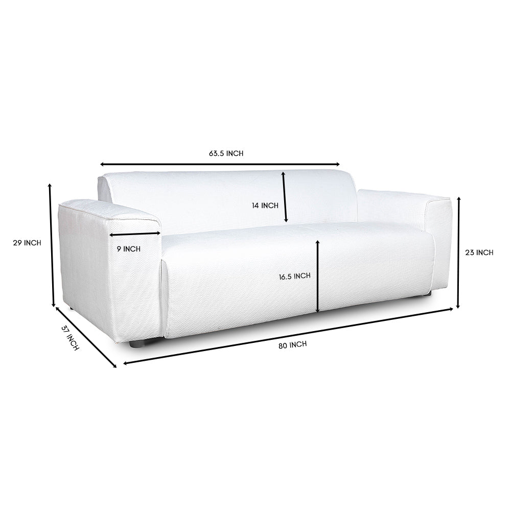 Starlight Sparkle 3 Seater Sofa - White