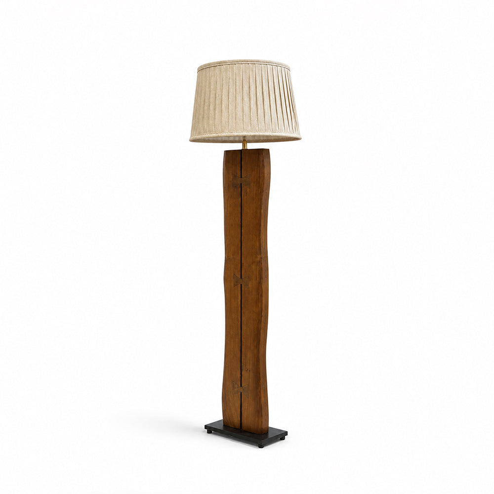 Elwood Acacia Wood Floor Lamp with Metal