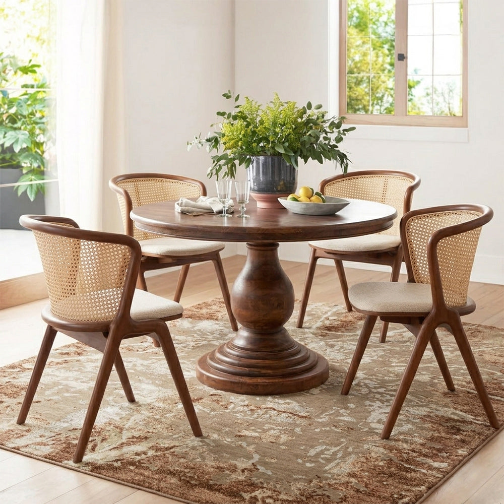 Anhillo Mango Wood 4 Seater Dining Table - 4 seater