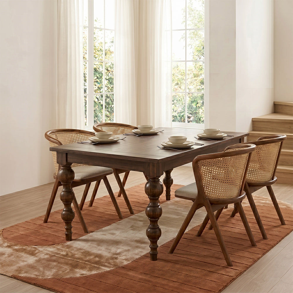 Baina Mango Wood 6 Seater Dining Table - 4 seater