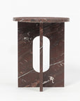 Red Marble Disclo Accent Table
