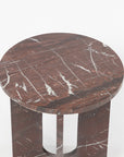 Red Marble Disclo Accent Table