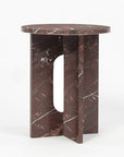 Red Marble Disclo Accent Table