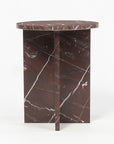 Red Marble Disclo Accent Table
