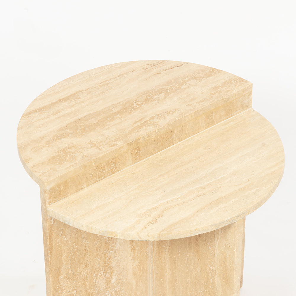 Travertine Marble Vyine Accent Table