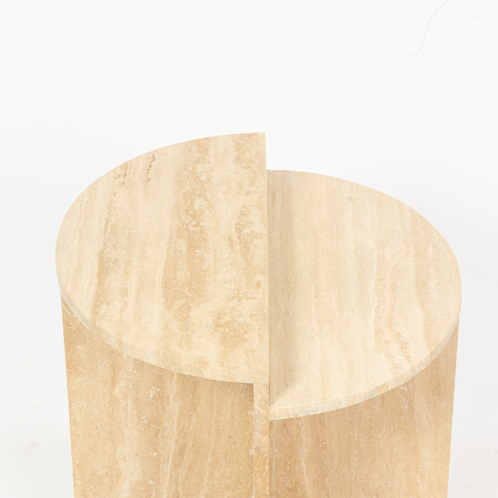 Travertine Marble Vyine Accent Table