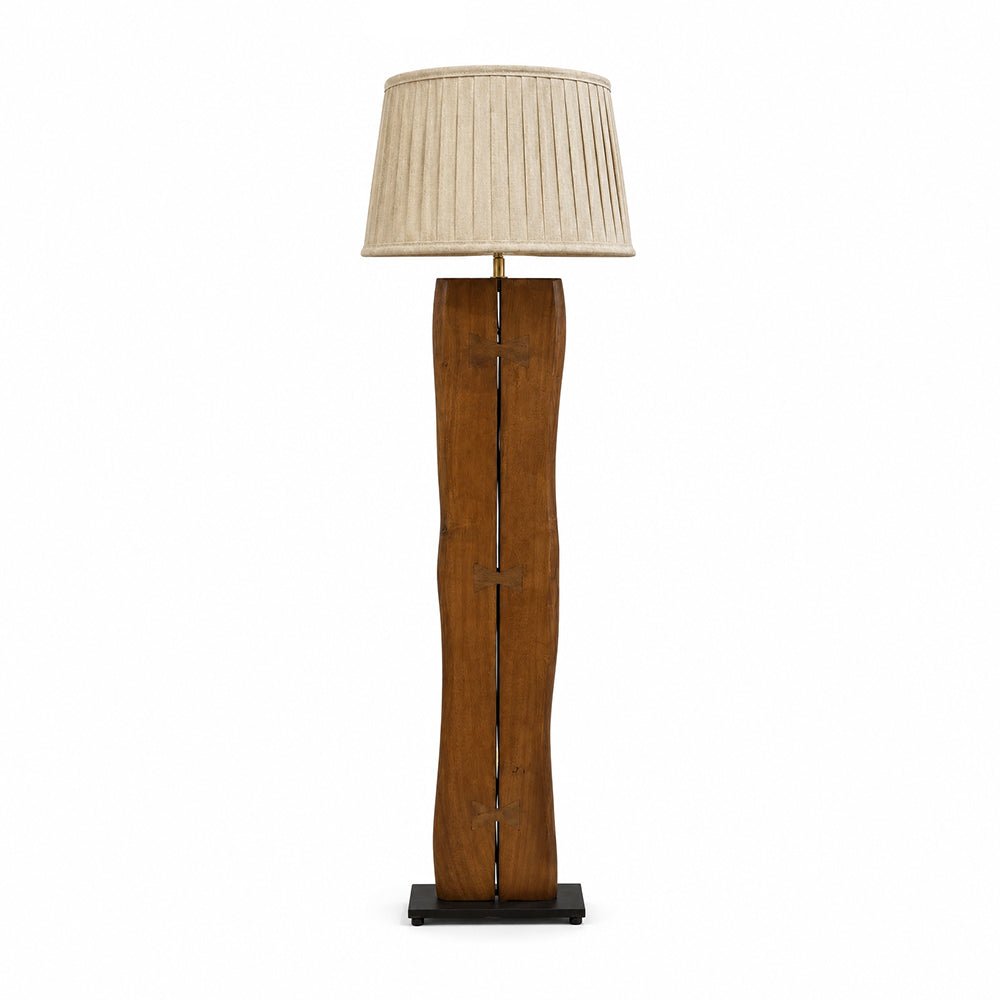 Elwood Acacia Wood Floor Lamp with Metal