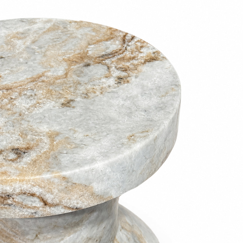Banach Butterscotch Marble Accent Table