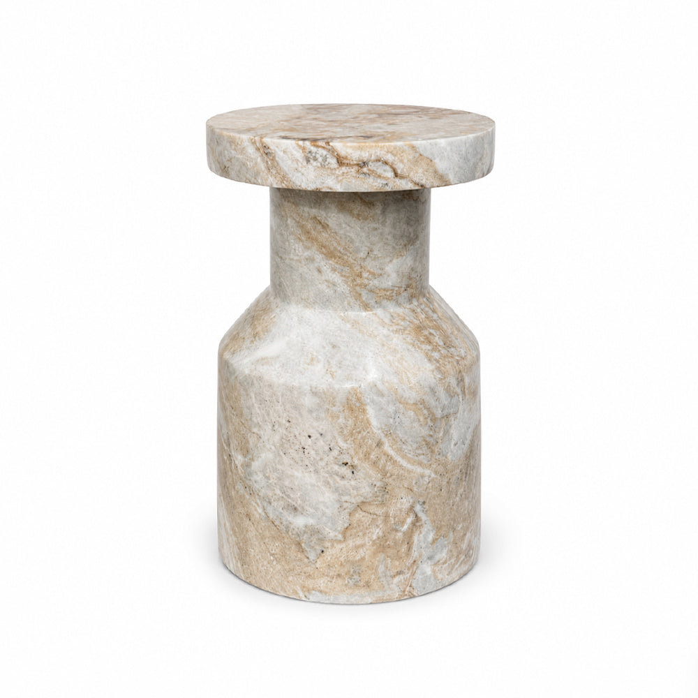 Banach Butterscotch Marble Accent Table