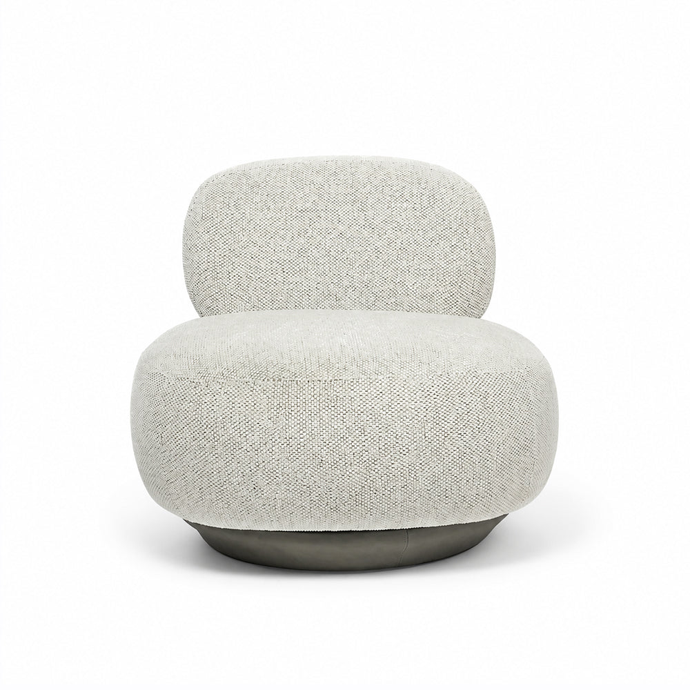 Krystal Boucle Swivel Lounge Chair