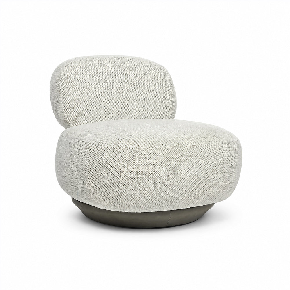 Krystal Boucle Swivel Lounge Chair