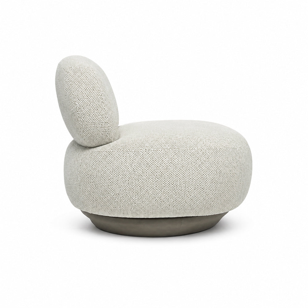 Krystal Boucle Swivel Lounge Chair