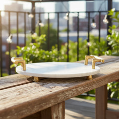 Marble Sylvan Handcrafted Aluminium Tray