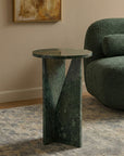 Green Aura Marble Accent Table