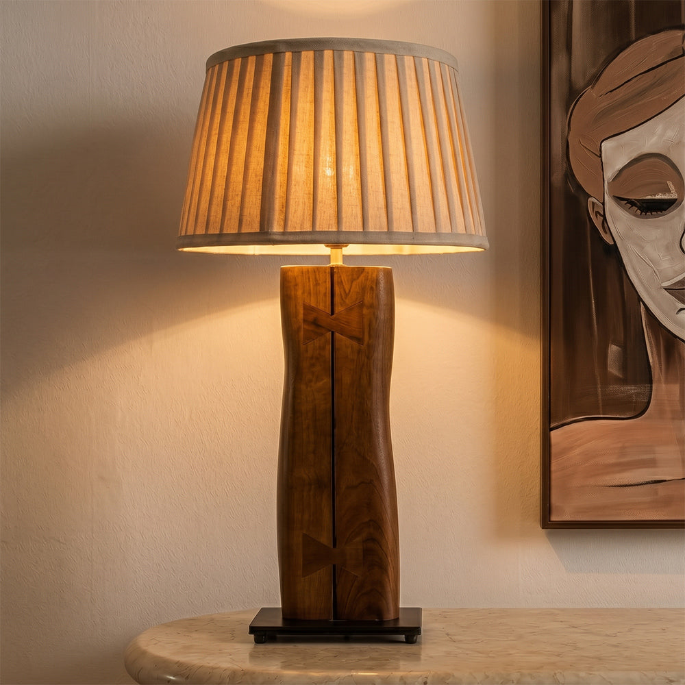 Jolie Acacia Wood Table Lamp with Metal