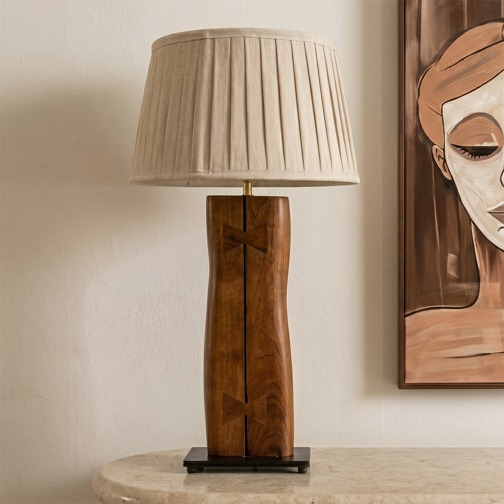 Jolie Acacia Wood Table Lamp with Metal