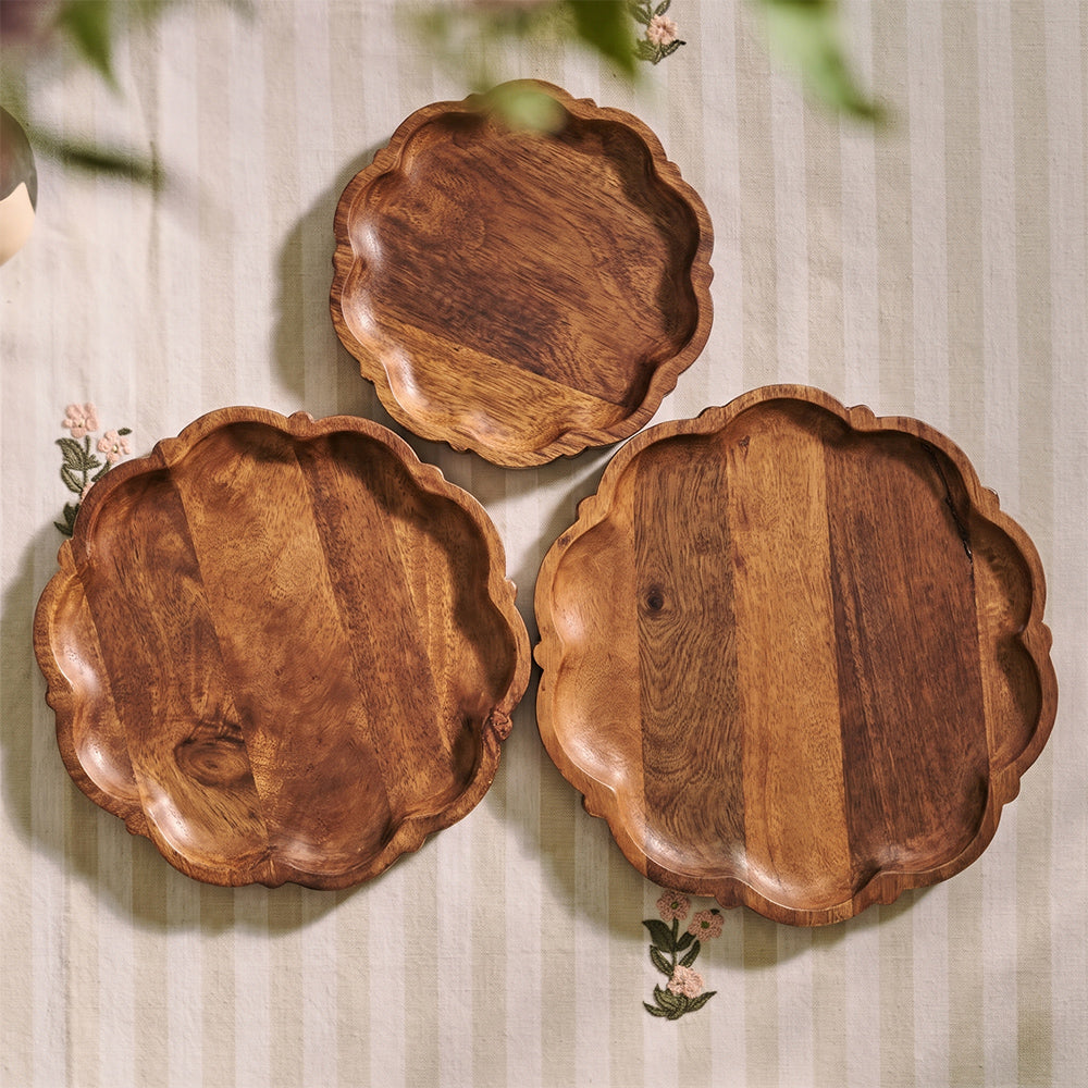 Grove Mango Wood Plate Set of 3
