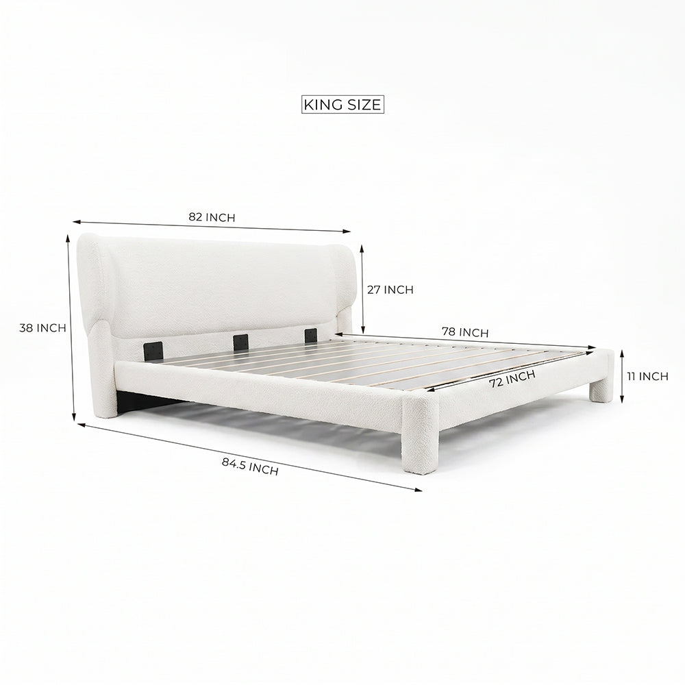 Forge Upholstered Bed - White