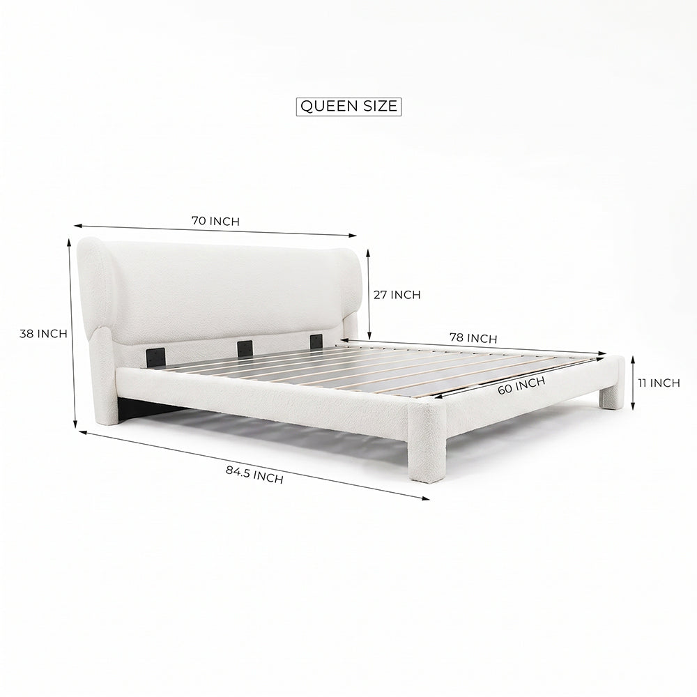 Forge Upholstered Bed - White