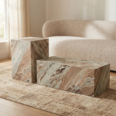 Butterscotch Indian Marble Coffee Table Set of 2