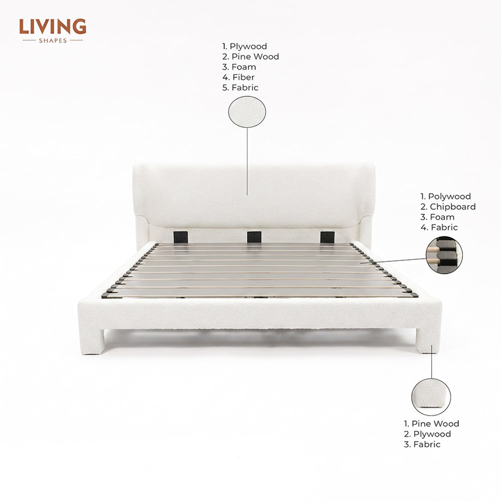 Forge Upholstered Bed - White