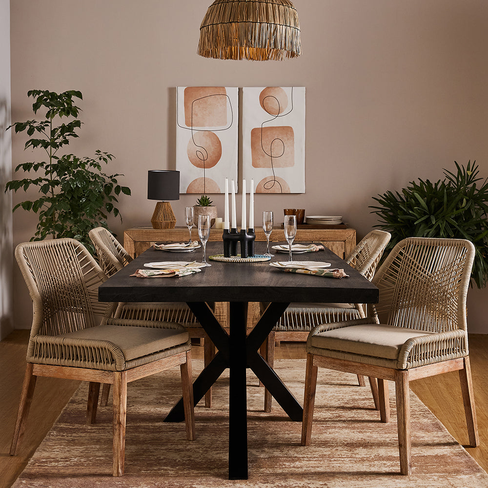 Avrelle Jewel 6 Seater Dining Table - Black