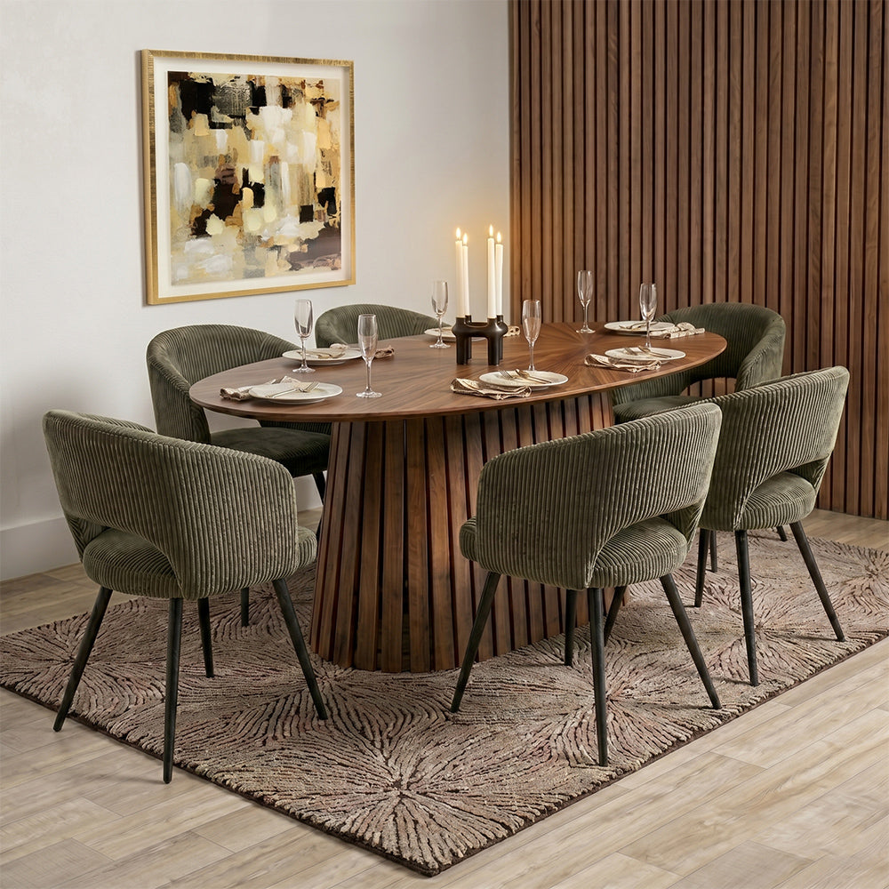 Helter MDF Walnut 6 Seater Dining Table - 6 seater (2)