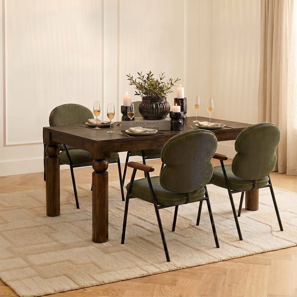 Imad Mango Wood 6 Seater Dining Table - 4 seater
