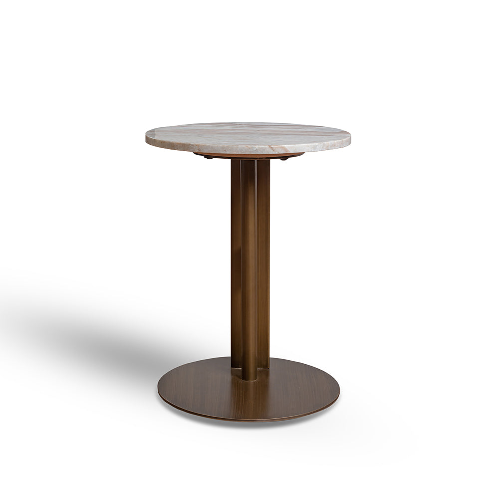 Salinas Marble Accent Table - Brown