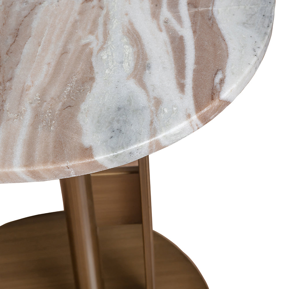 Salinas Marble Accent Table - Brown