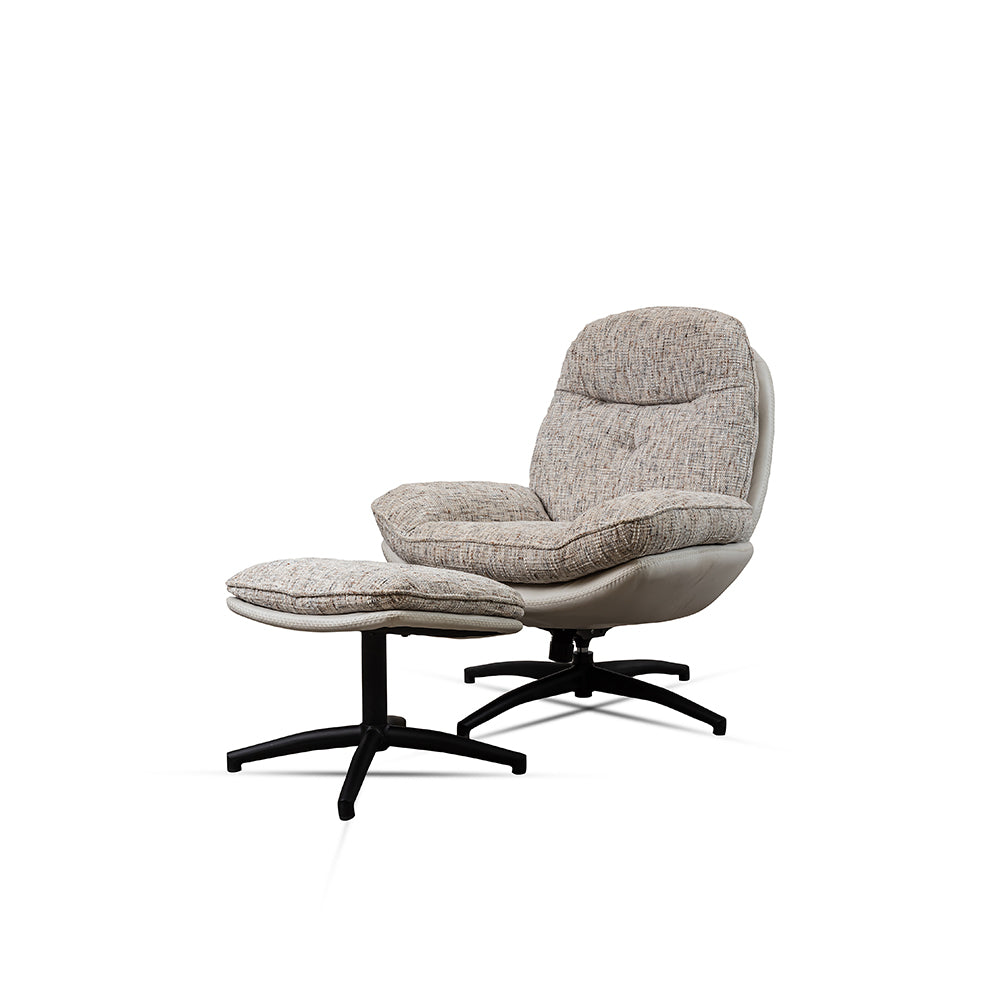 Nimbus Boucle Chair with ottoman