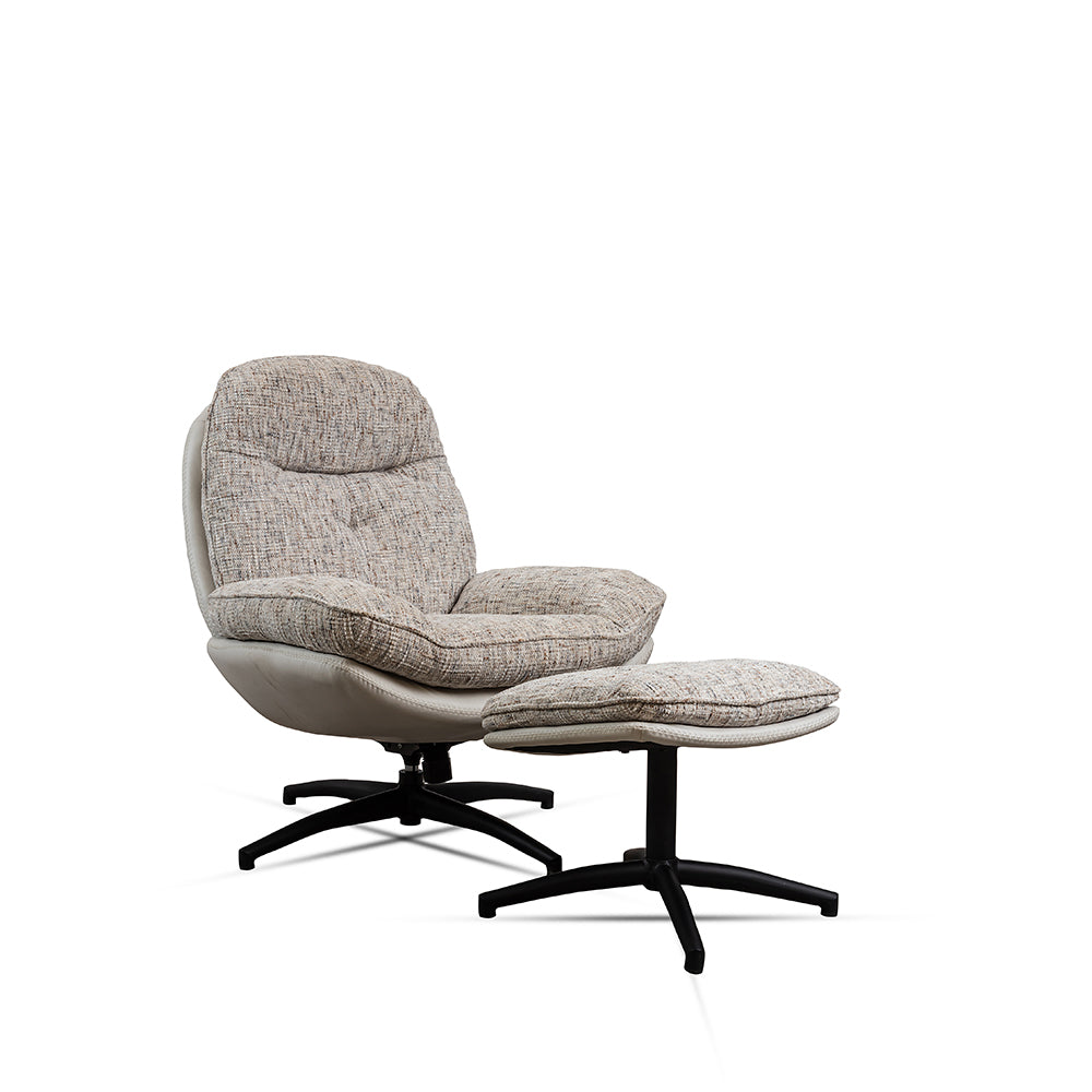 Nimbus Boucle Chair with ottoman