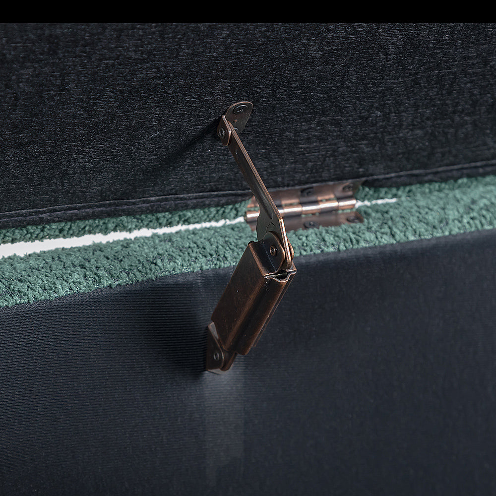 Mavis Boucle Bench with Wood - Green
