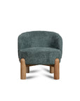 Velour Crest Chenille Wooden Armchair