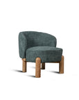 Velour Crest Chenille Wooden Armchair