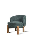 Velour Crest Chenille Wooden Armchair